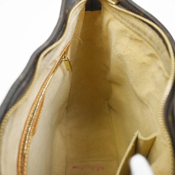 LOUIS VUITTON Logo Looping GM Shoulder Bag Monogram Leather Brown - Picture 12 of 16